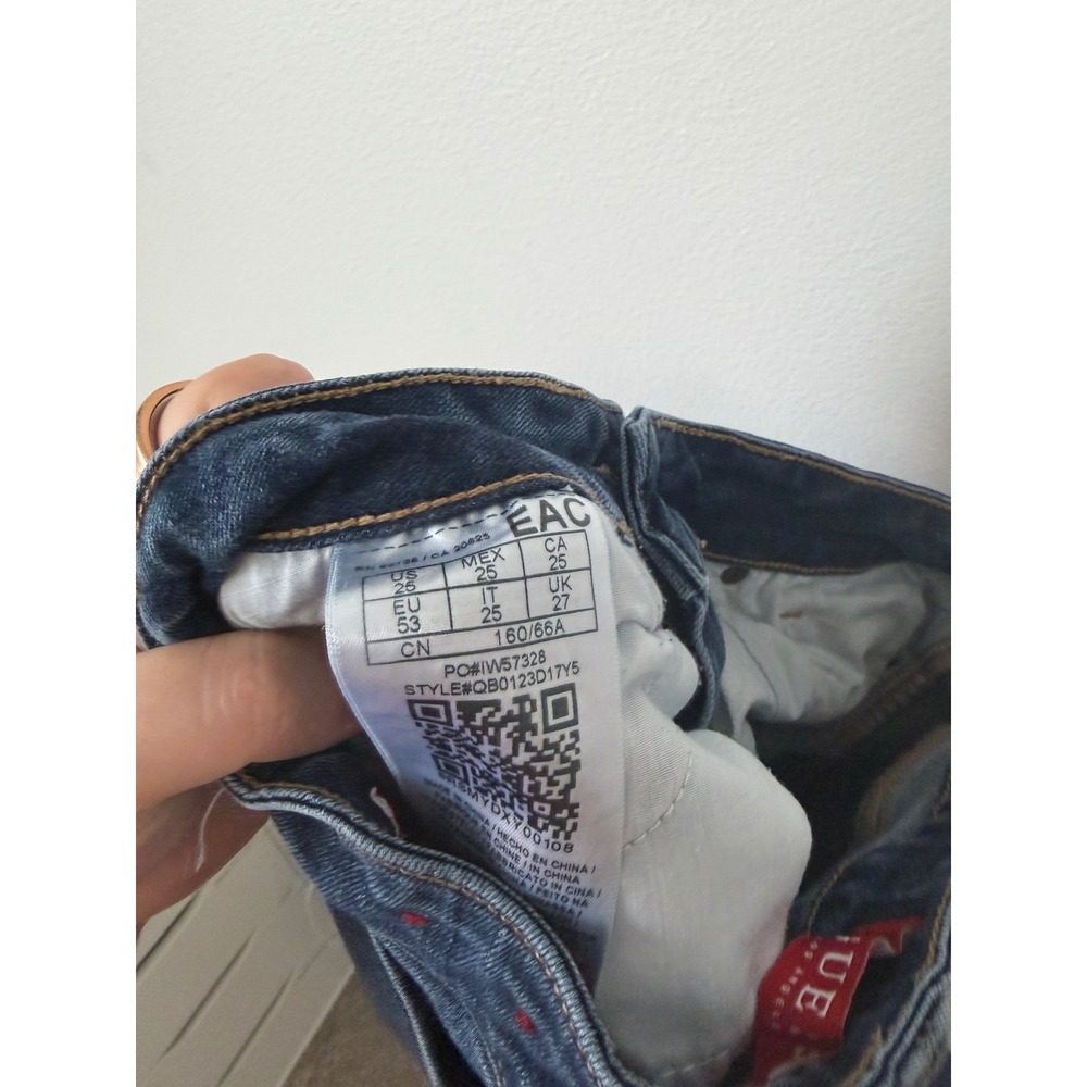 Women's Guess Mid-Rise Curvy Skinny Distressed Jeans – Size 25 Great Condition - Picture 5 of 5